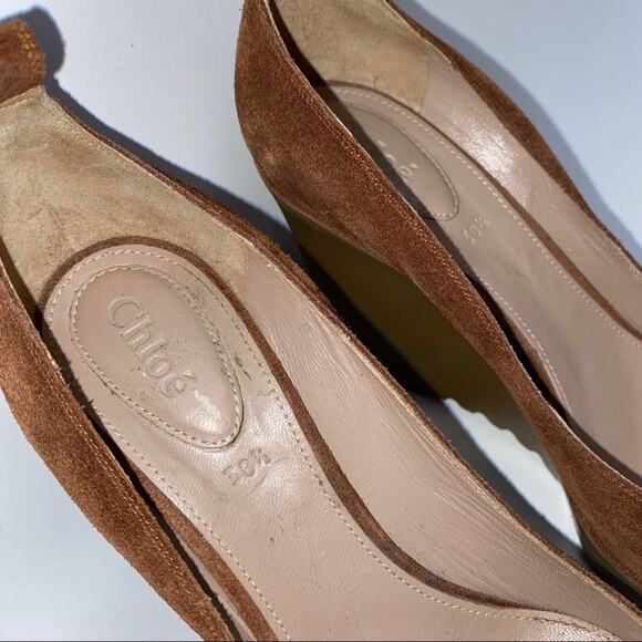 Vintage Chloe Suede Leather Platform Wedges - Picture 7 of 10